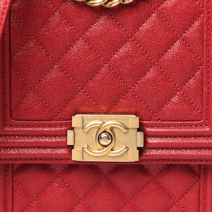 Chanel Caviar Quilted North South Boy Flap Red 8 of 10