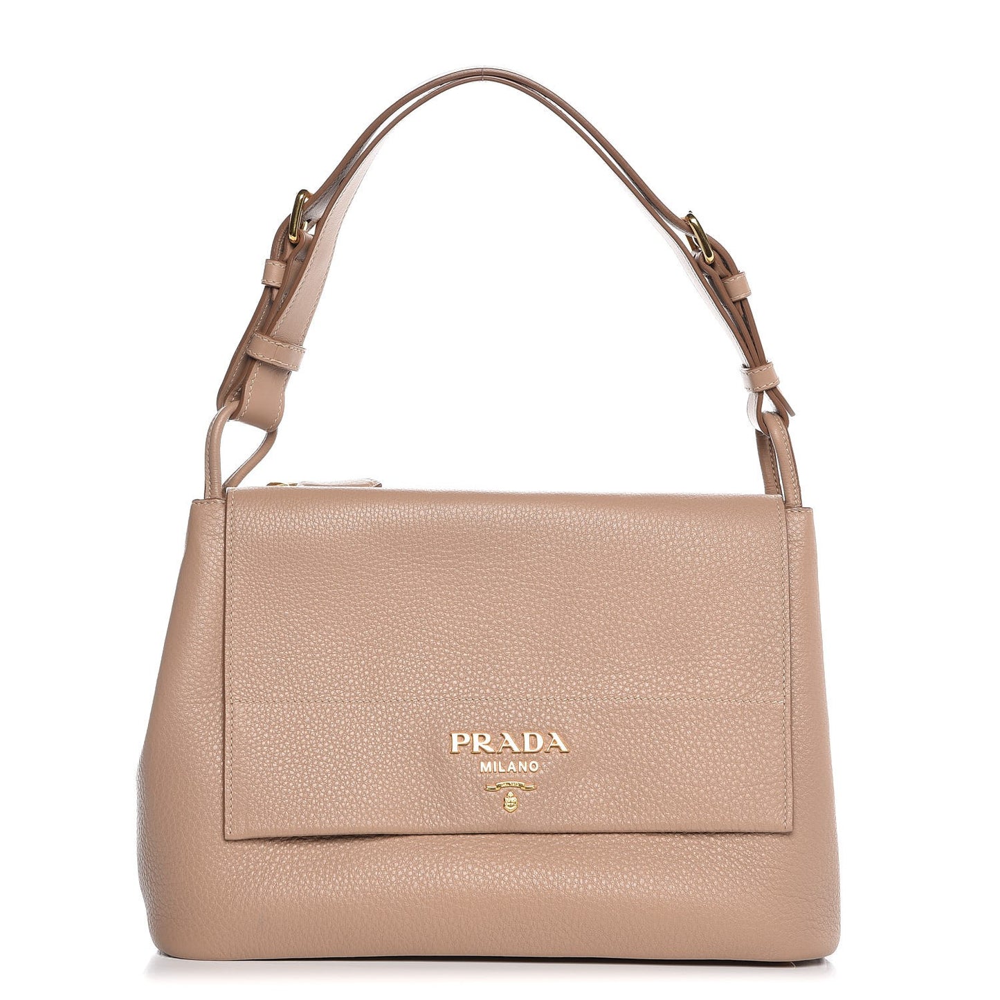 Vitello Daino Flap Shoulder Bag Cammeo