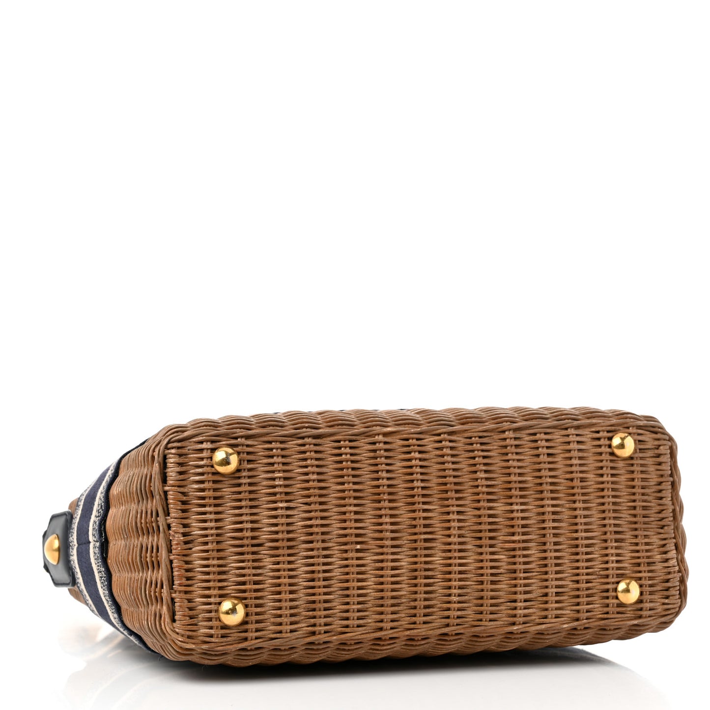 Wicker Oblique Basket Bag Blue