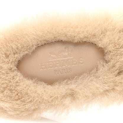 Hermes Woolskin Oran Sandals 39 Beige Argile 7 of 8