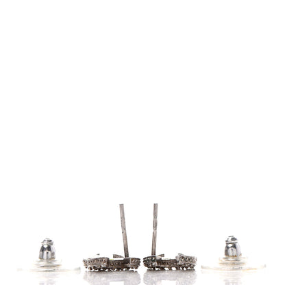 Chanel Crystal CC Earrings Silver 3 of 4