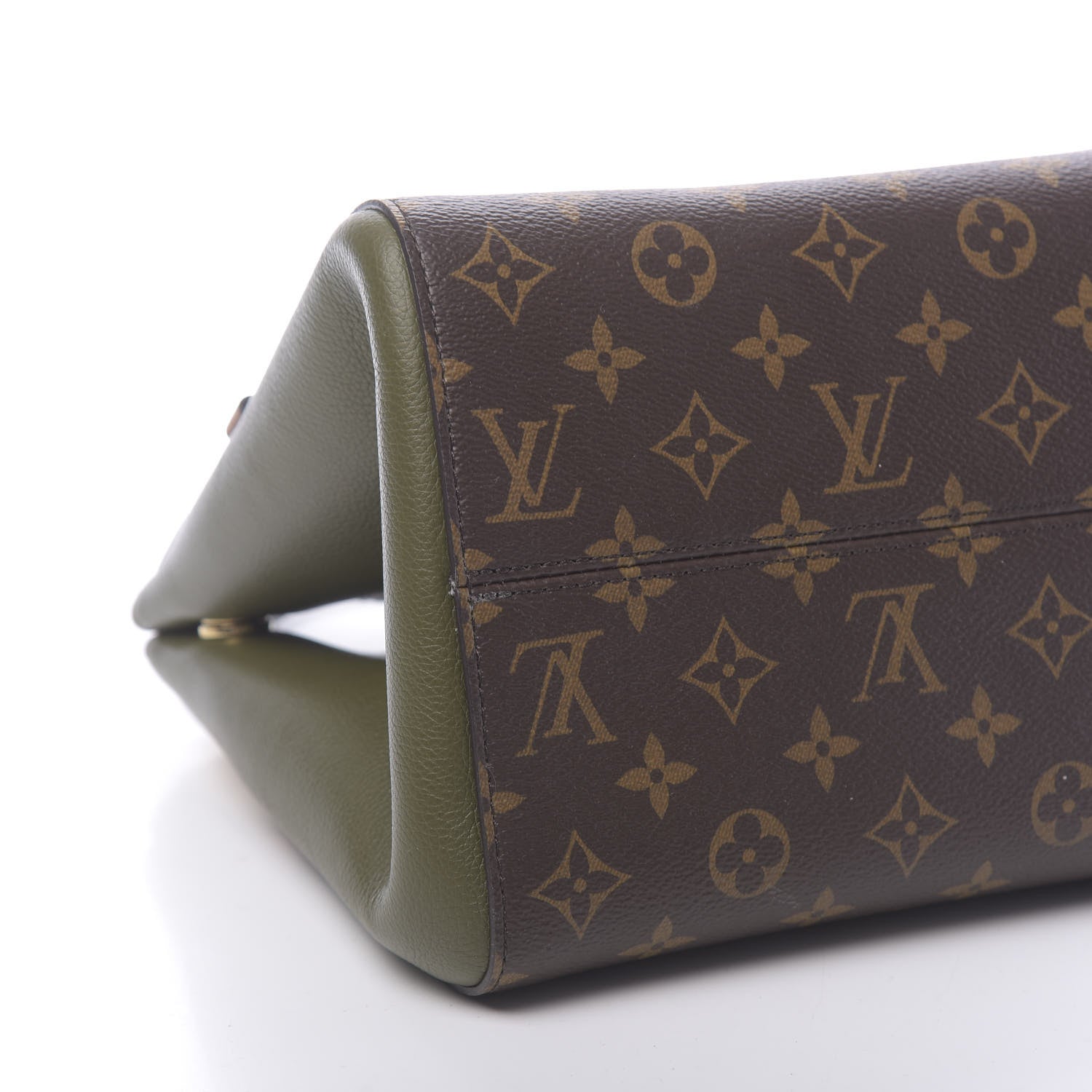 Louis Vuitton Calfskin Monogram Fold Tote Black Khaki Cream 8 of 9