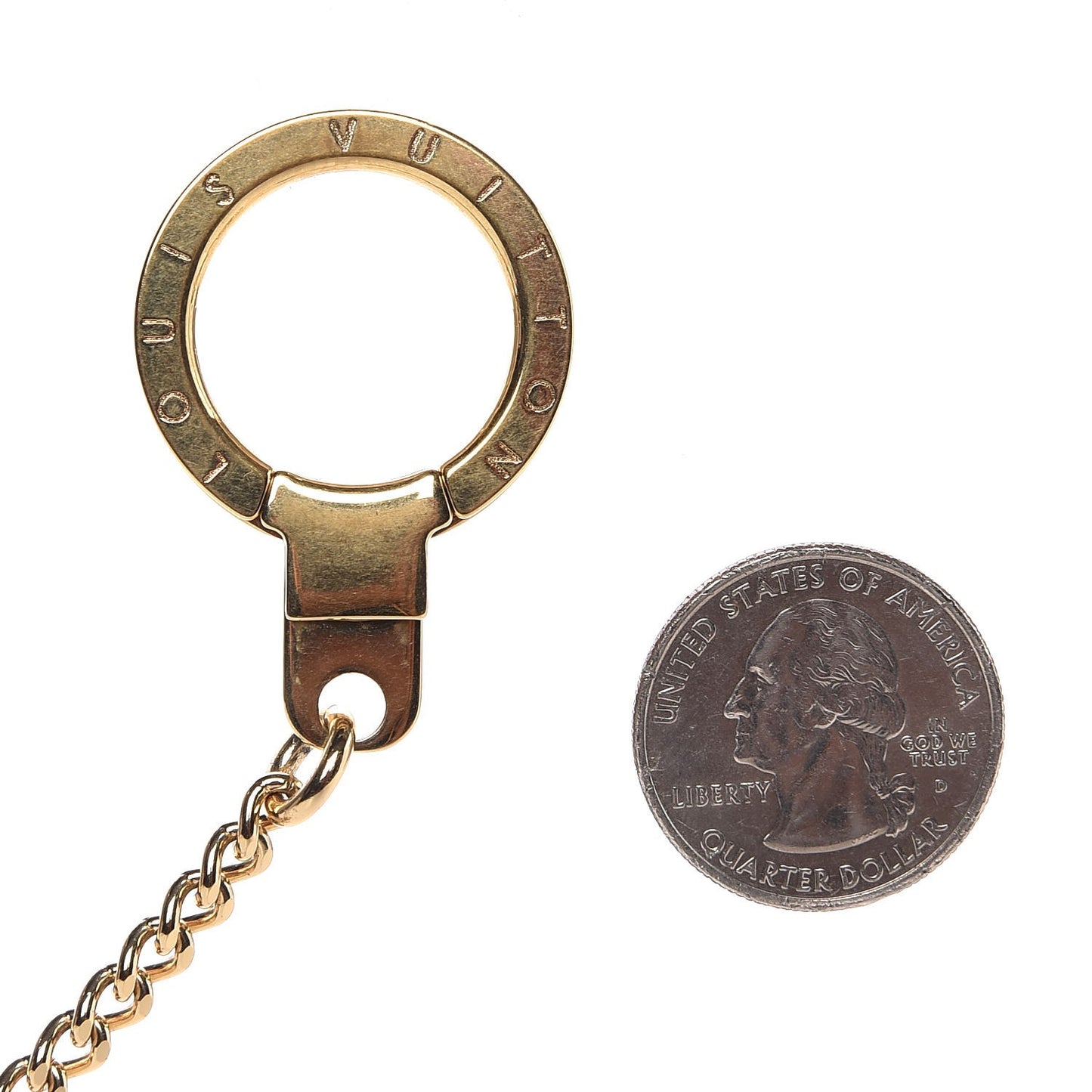 Metal Pochette Extender Key Ring Chain Gold