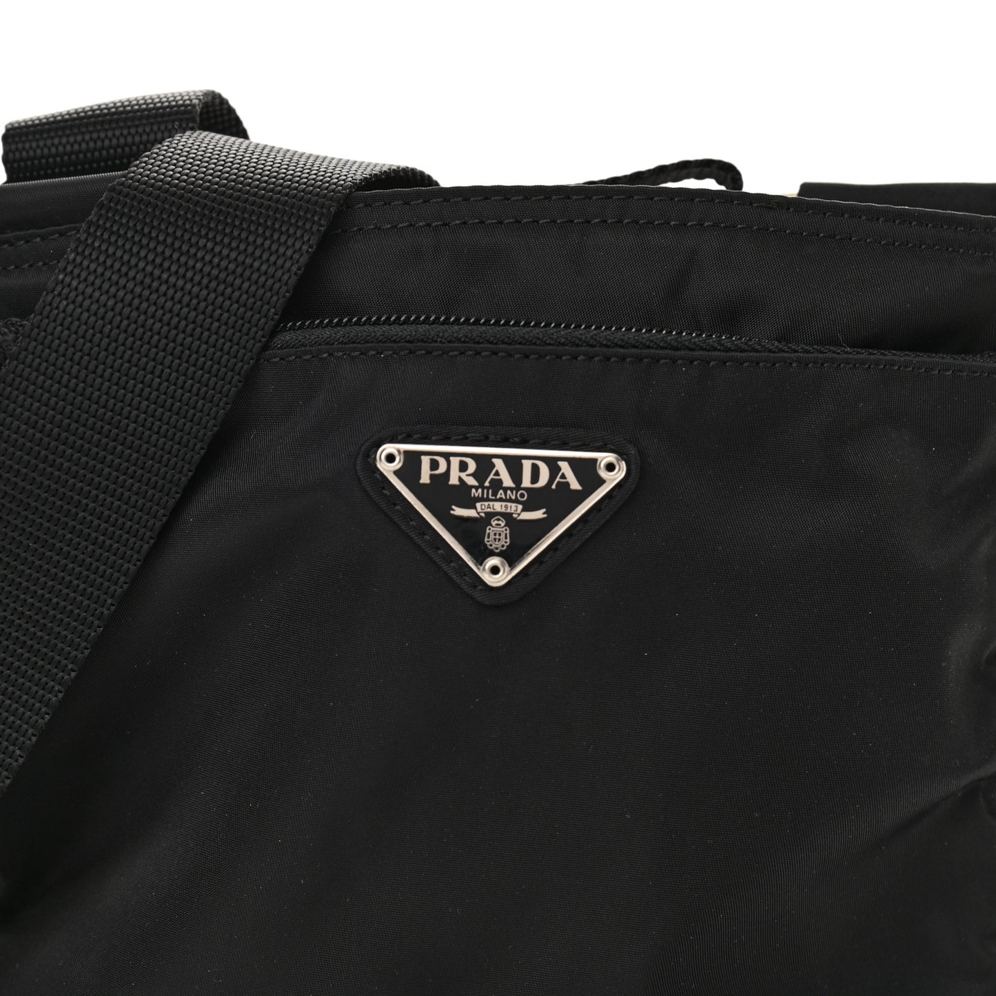 Nylon Vela Flat Messenger Bag Black