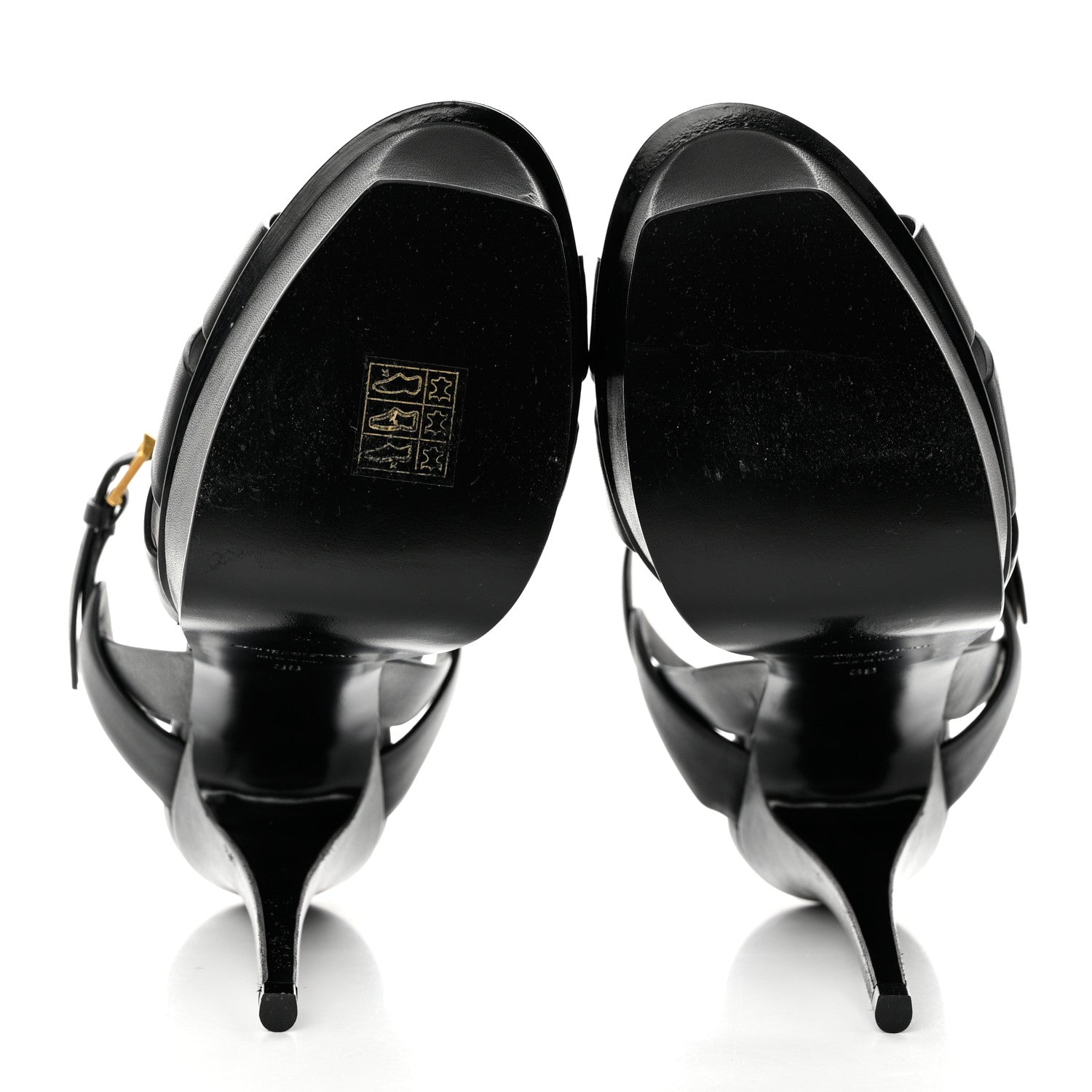 Saint Laurent Calfskin Tribute 105 Platform Sandals 39 Black 5 of 8