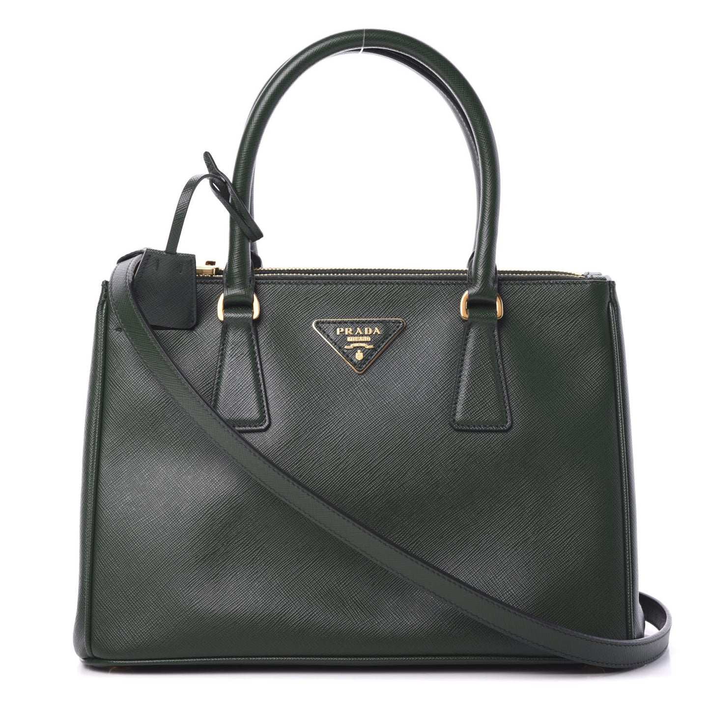 Saffiano Small Galleria Double Zip Tote Smeraldo