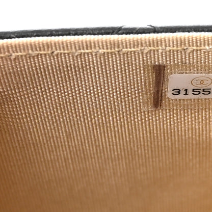 Chanel Lambskin Quilted Pearl Crush Clutch With Chain Black 8 of 12