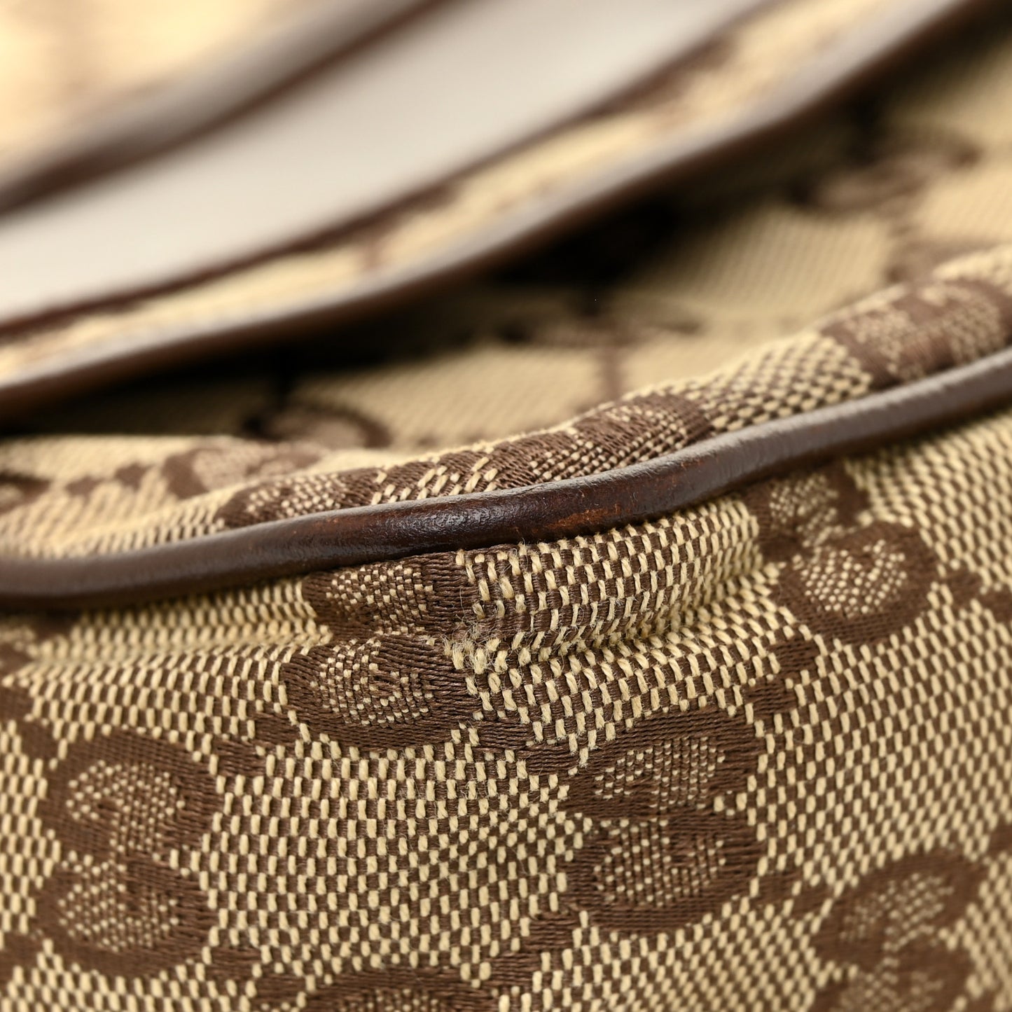 Monogram Flap Pocket Messenger Bag Beige Dark Brown