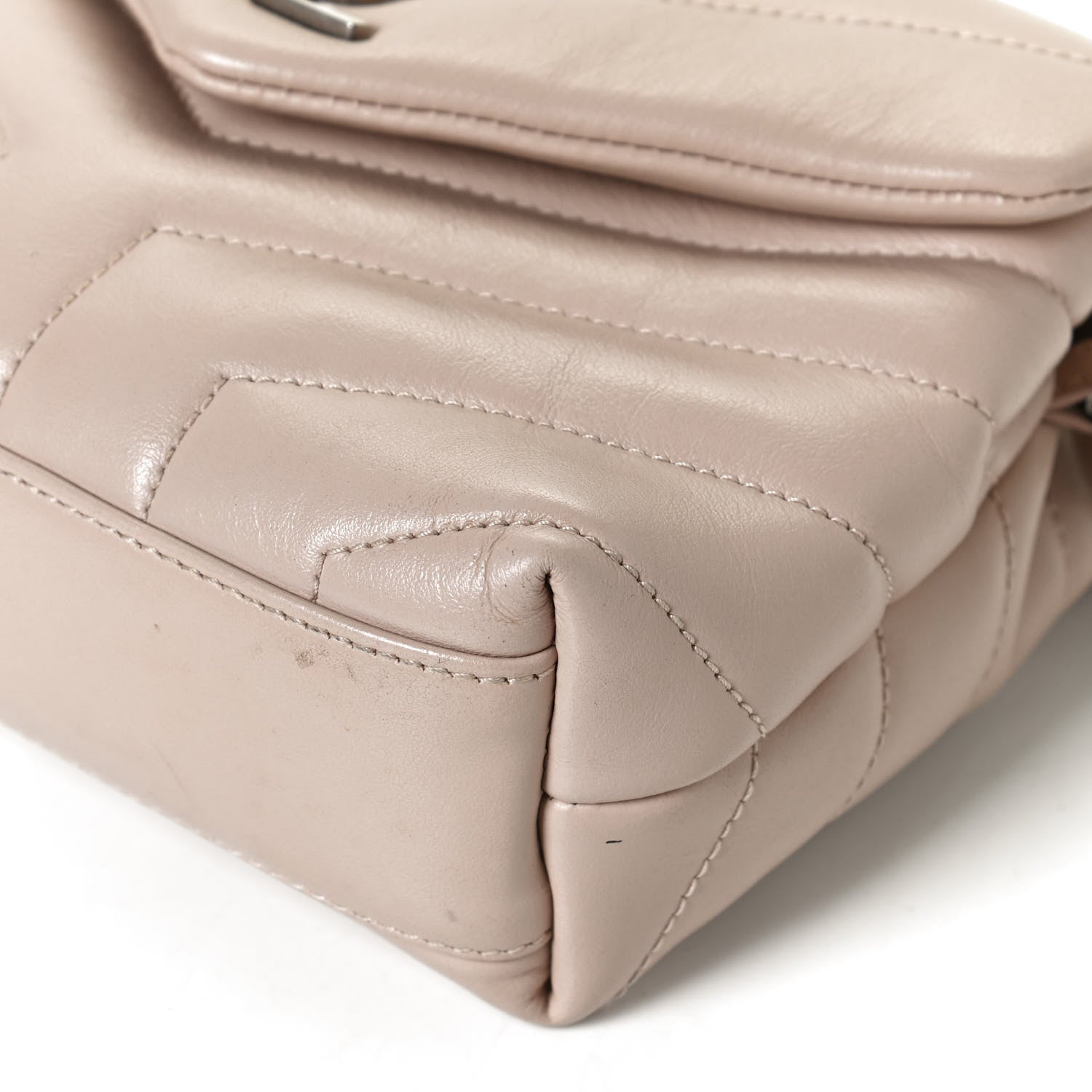 Saint Laurent Calfskin Y Quilted Monogram Toy Loulou Crossbody Bag Marble Pink 11 of 12