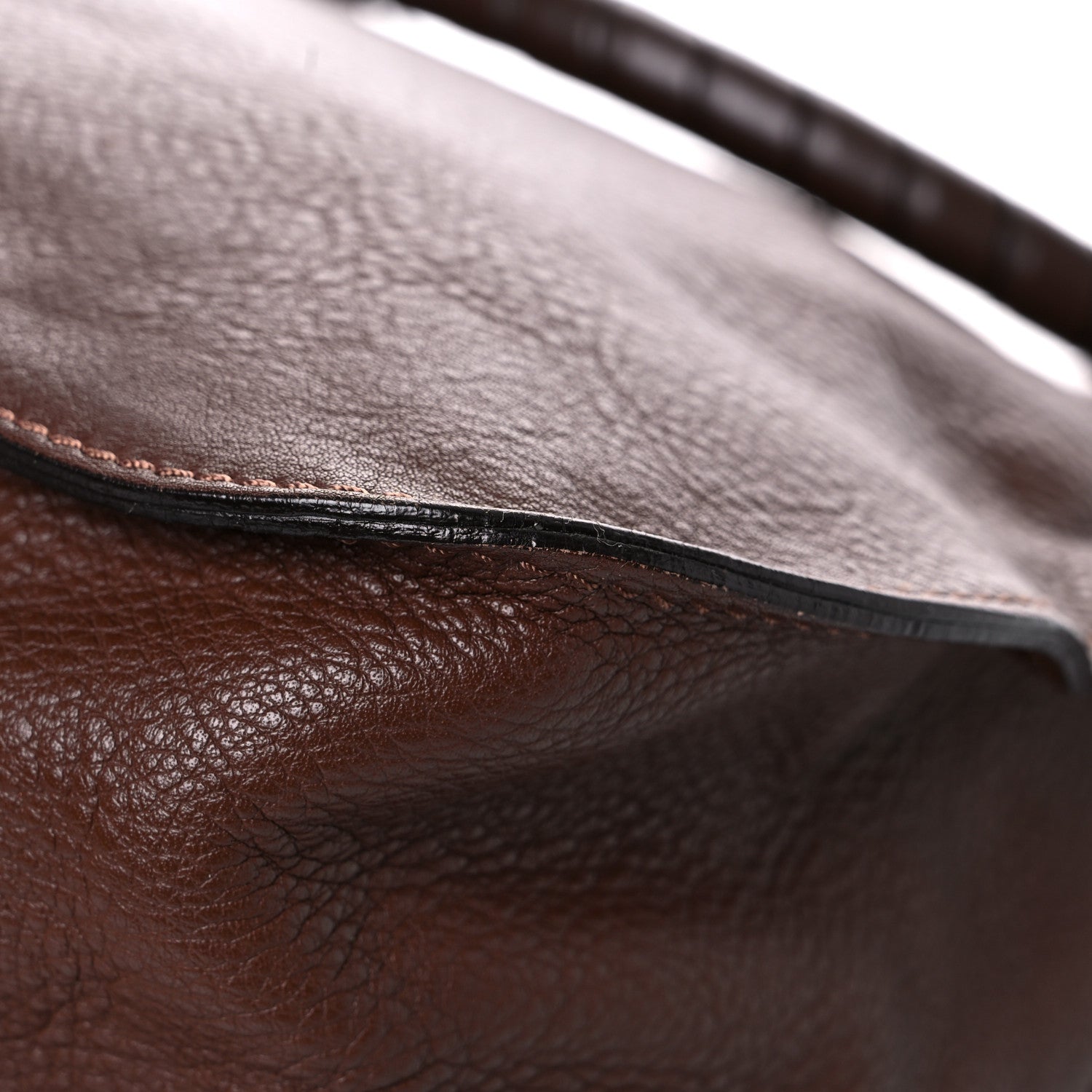 Chloe Calfskin Large Marcie Satchel Brown Seed 10 of 22
