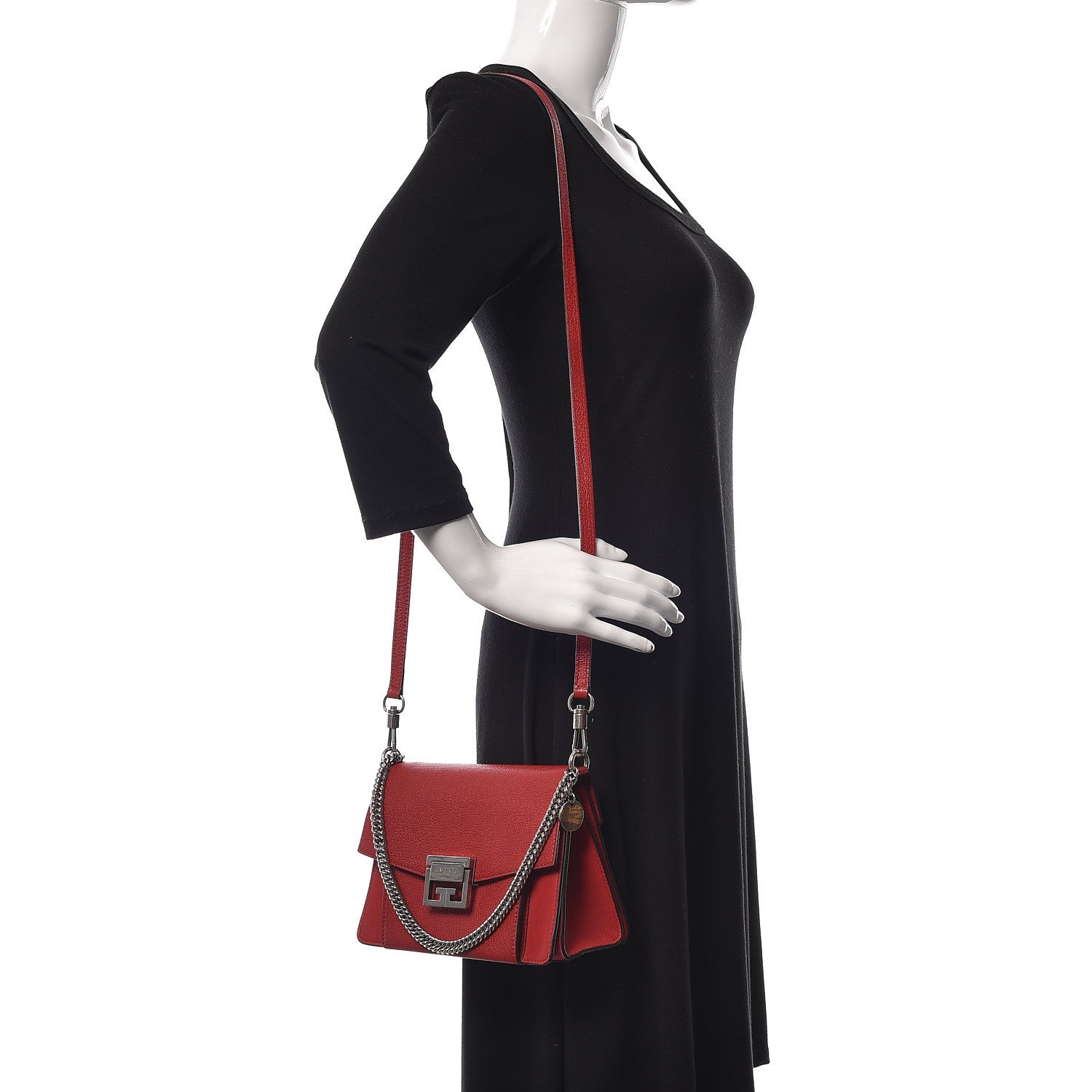Givenchy Goatskin Small GV3 Shoulder Bag Bright Red 2 of 9