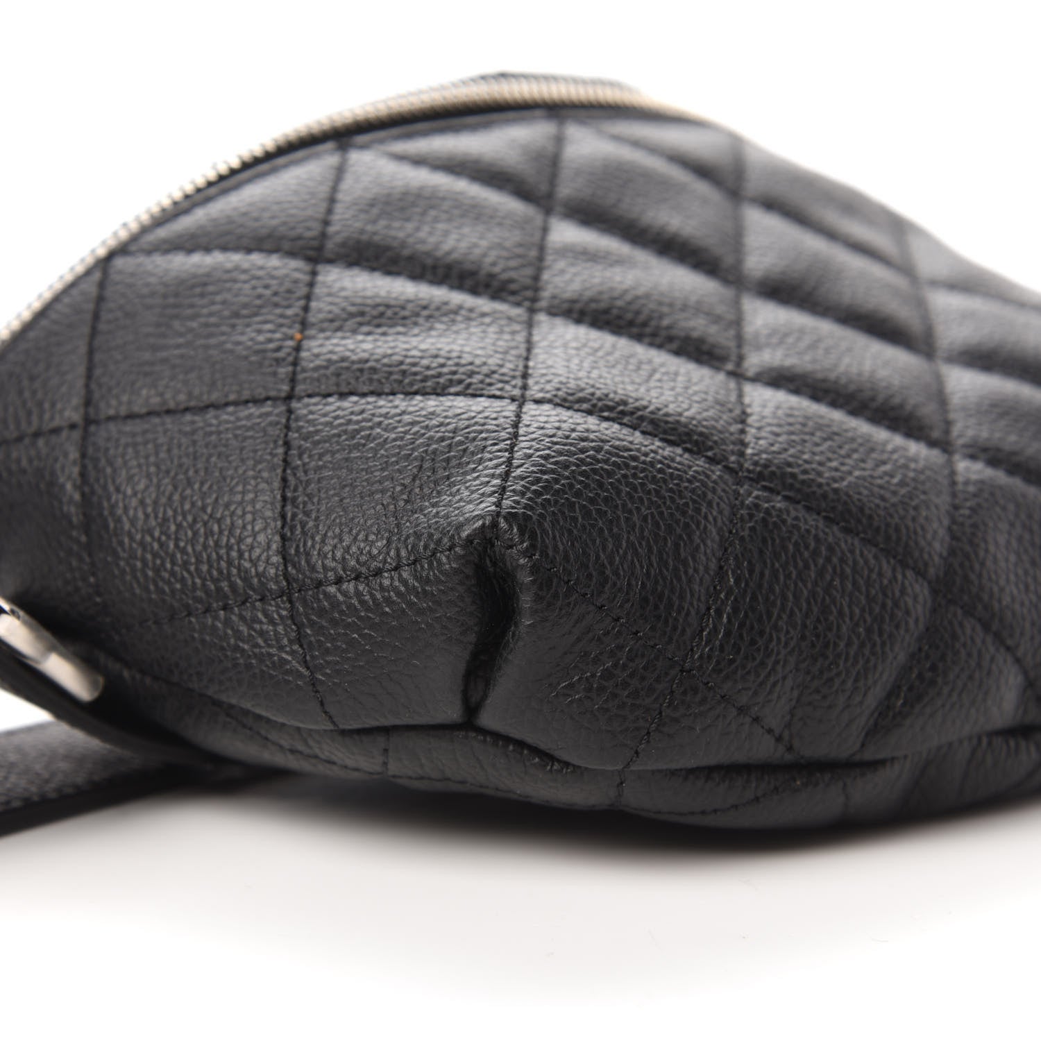 Chanel Grained Calfskin Quilted Waist Belt Bag Black 6 of 10