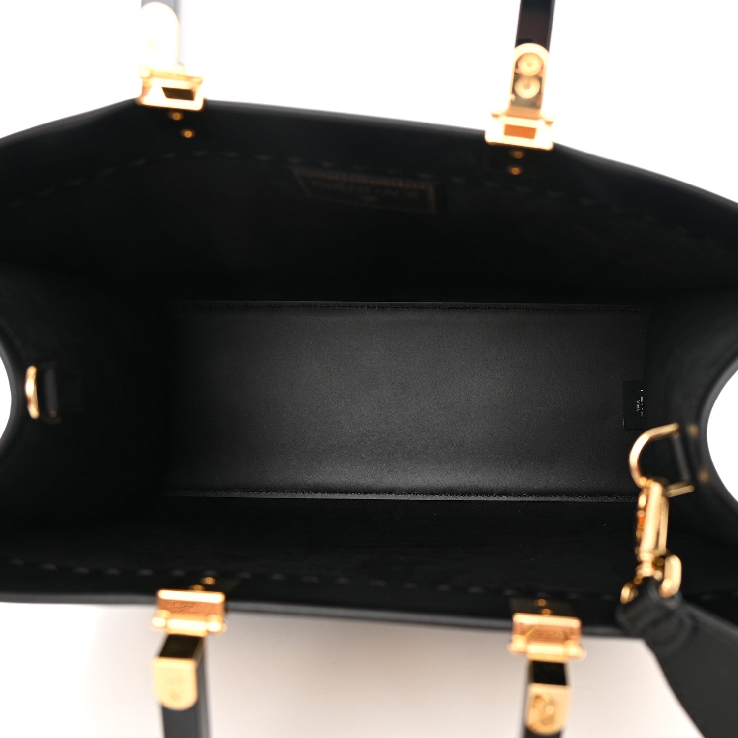 Fendi X VERSACE Calfskin Plexiglass Fendace Medium Fendi Sunshine Shopper Tote Black 5 of 11