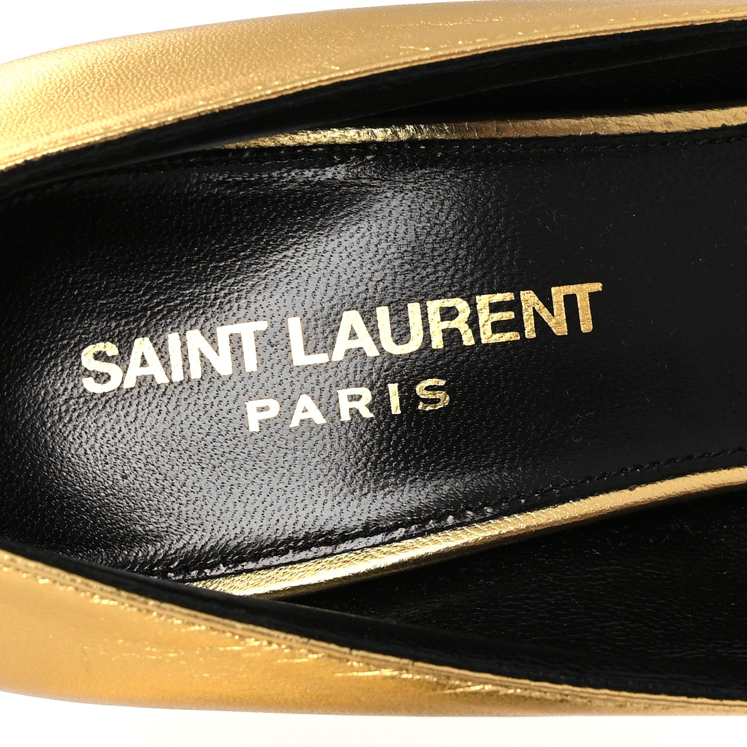 Saint Laurent Calfskin Opyum 85 Pumps 37 Gold 8 of 9