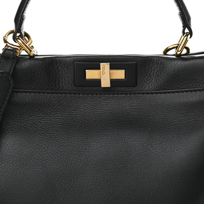 Fendi Vitello Seta Shiny Nappa Medium Peekaboo Iconic Satchel Black 8 of 10