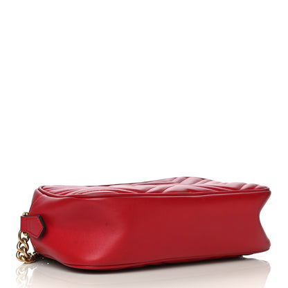 Gucci Calfskin Matelasse Small GG Marmont Chain Shoulder Bag Hibiscus Red 4 of 38