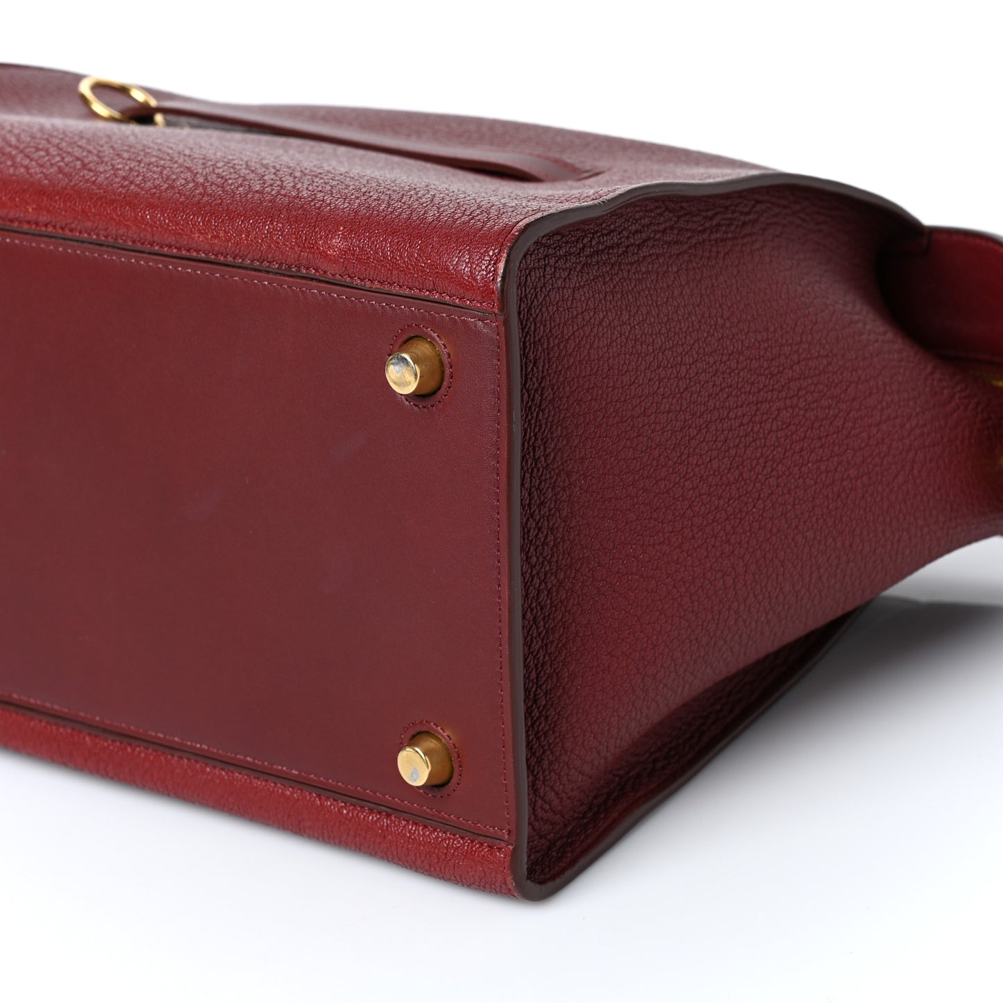 Bullhide Calfskin Small Ring Bag Dark Ruby