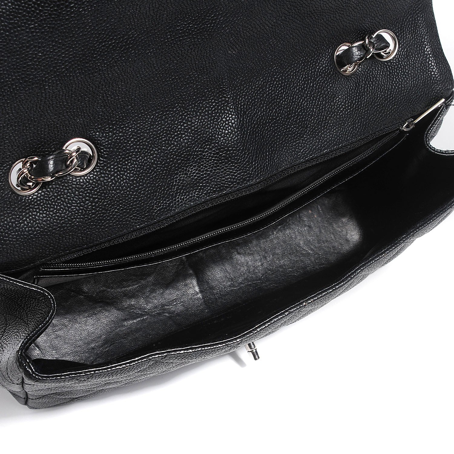 Chanel Caviar Quilted Jumbo Single Flap Black 5 of 9