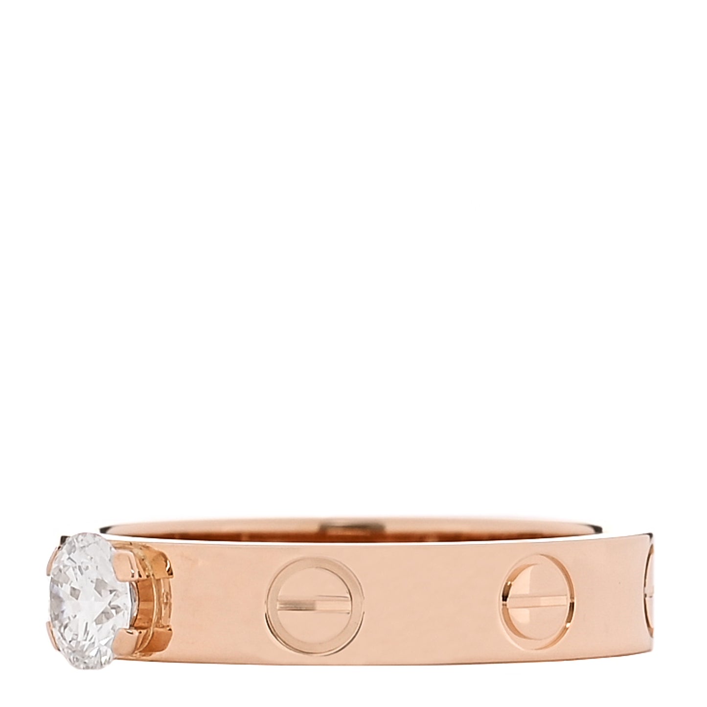 18K Pink Gold Diamond .27ct LOVE Solitaire Engagement Ring 49 5