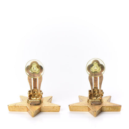 Chanel Enamel CC Star Clip On Earrings Gold Yellow 3 of 4