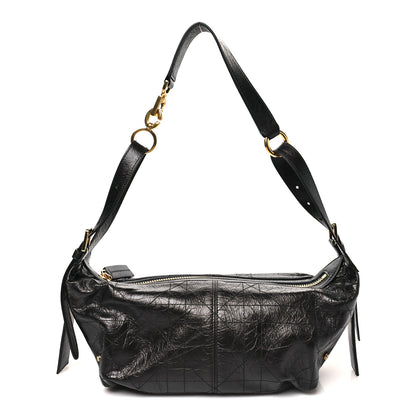 Christian Dior Crinkled Calfskin Macrocannage Medium D-Journey Bag Black 1 of 10