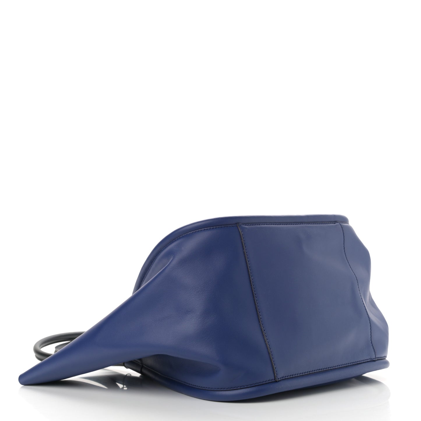 Calfskin Large Ruched Tote Cobalt