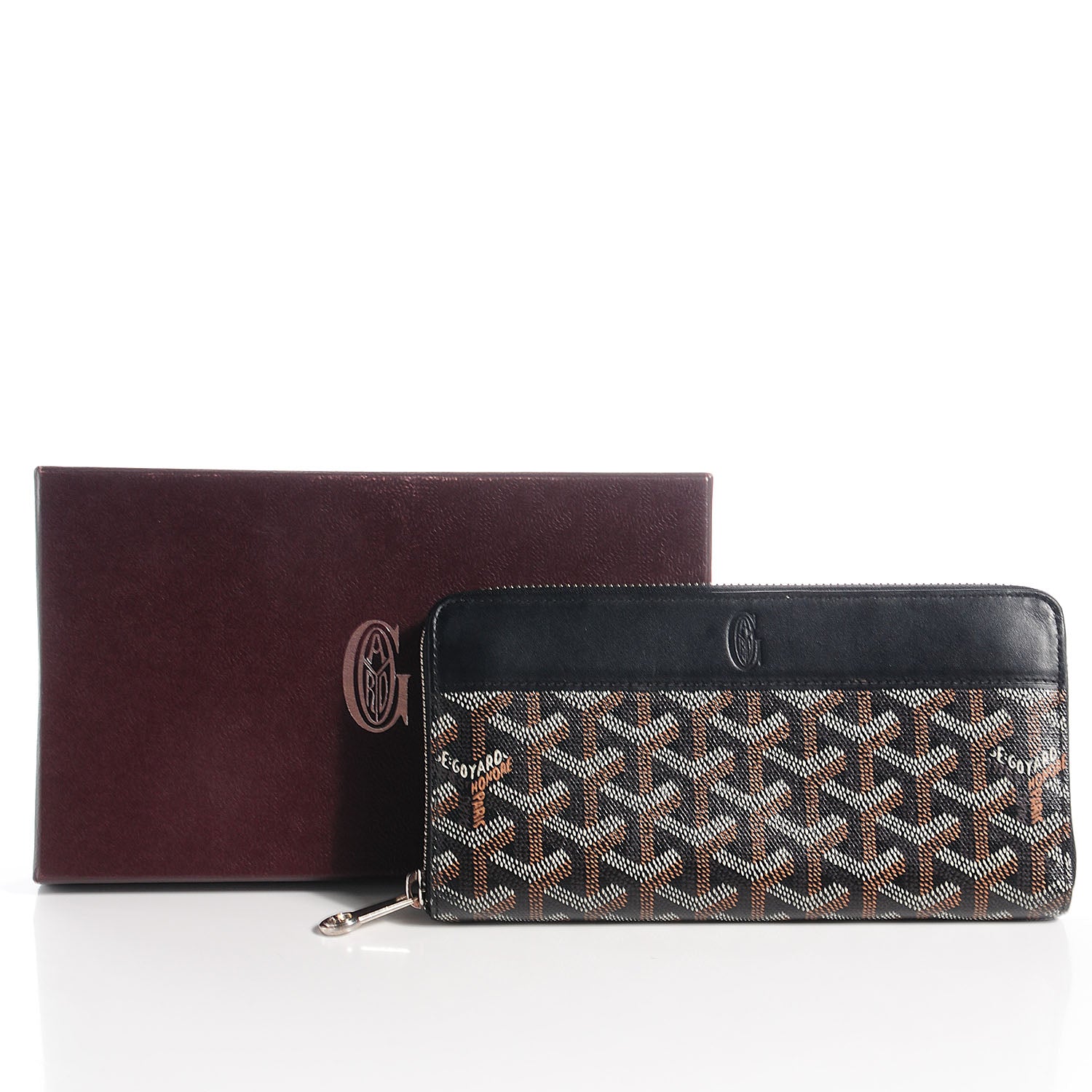 Goyard Goyardine Matignon Zip Around GM Wallet Black 6 of 9