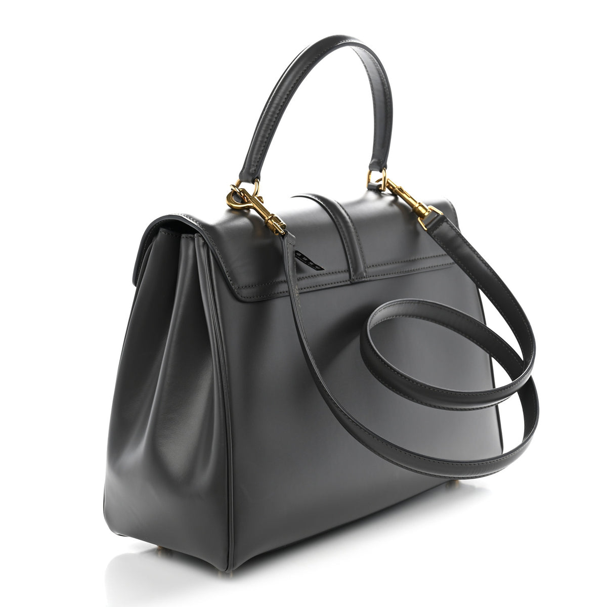 Celine Satinated Calfskin Medium 16 Top Handle Bag Medium Grey 3 of 10