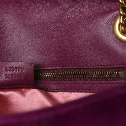 Gucci Velvet Matelasse Medium GG Marmont Shoulder Bag Fuchsia Violet Cyclamen 9 of 11