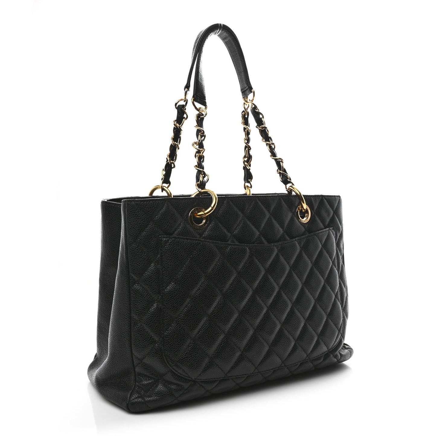 Caviar Quilted Grand Shopping Tote GST Black