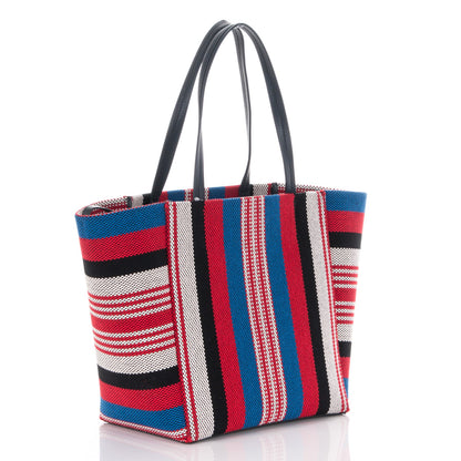Celine Textile Striped Small Horizontal Cabas Phantom Navy Blue 3 of 7