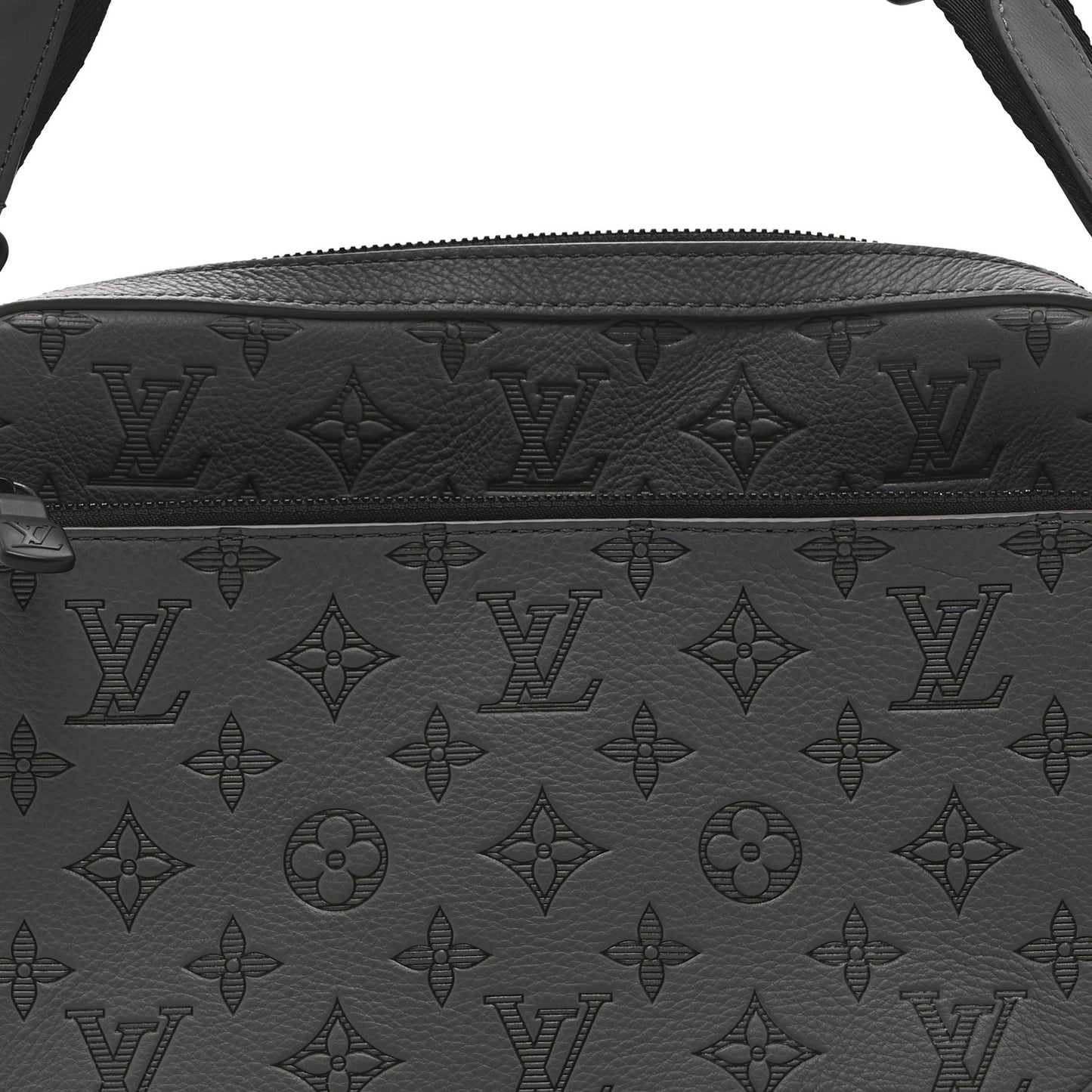 Calfskin Monogram Shadow Trio Messenger Anthracite Gray