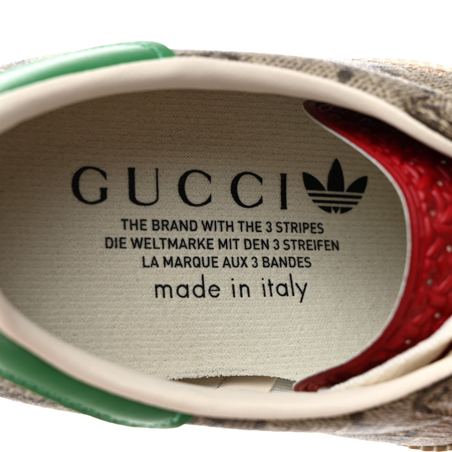Gucci X ADIDAS GG Supreme Monogram Gazelle Wedge Sneakers 36 Beige Ebony Off White New Shamarock 6 of 8