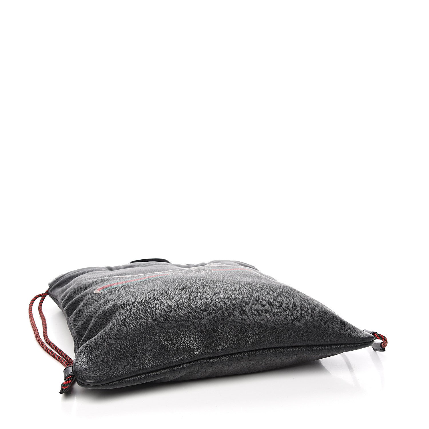 Gucci Calfskin Logo Drawstring Backpack Black 3 of 9