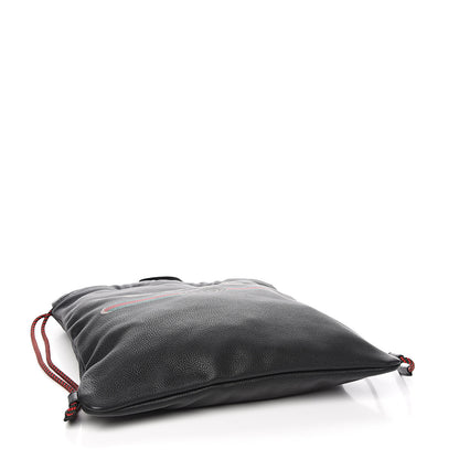 Gucci Calfskin Logo Drawstring Backpack Black 3 of 9