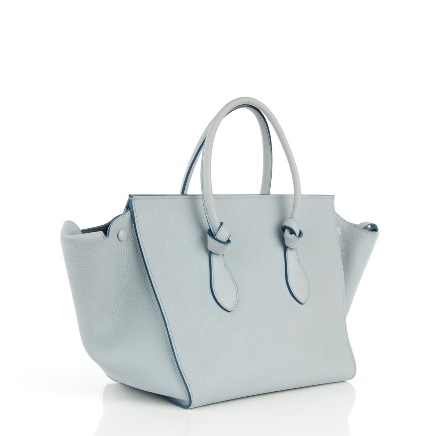 Crisped Calfskin Small Tie Knot Tote Powder Blue