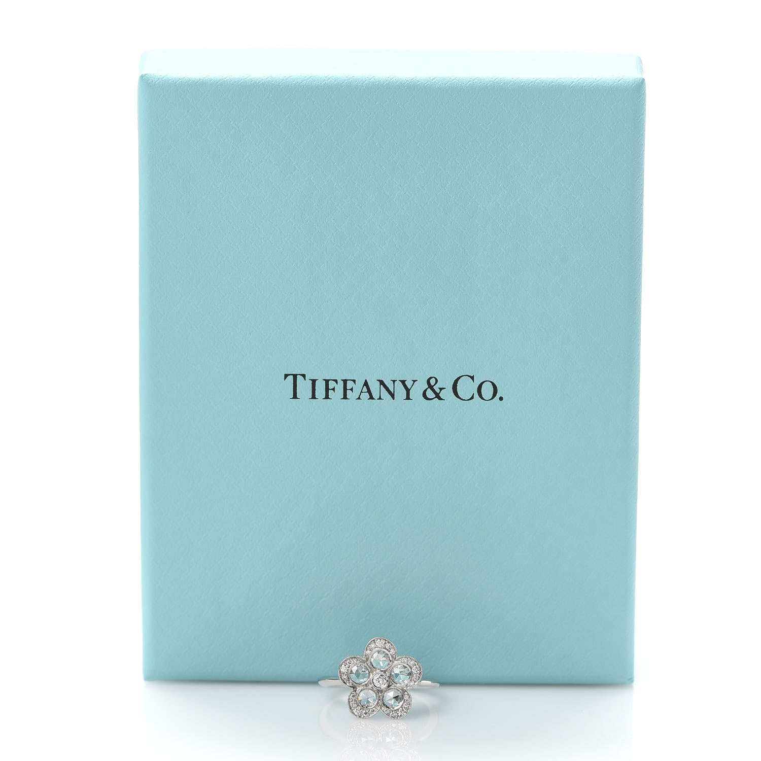 Tiffany Platinum Diamond Enchant Flower Ring 49 5 6 of 6