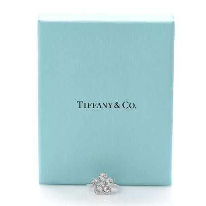 Tiffany Platinum Diamond Enchant Flower Ring 49 5 6 of 6