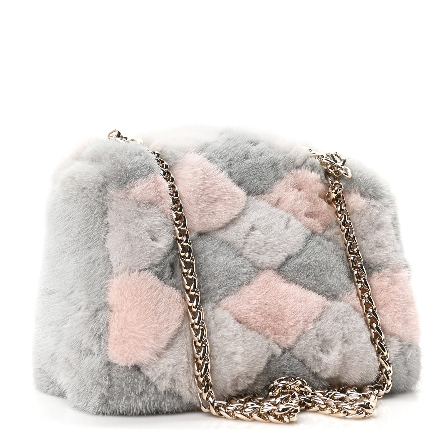 Mink Fur Malletage GO-14 PM Grey Pink