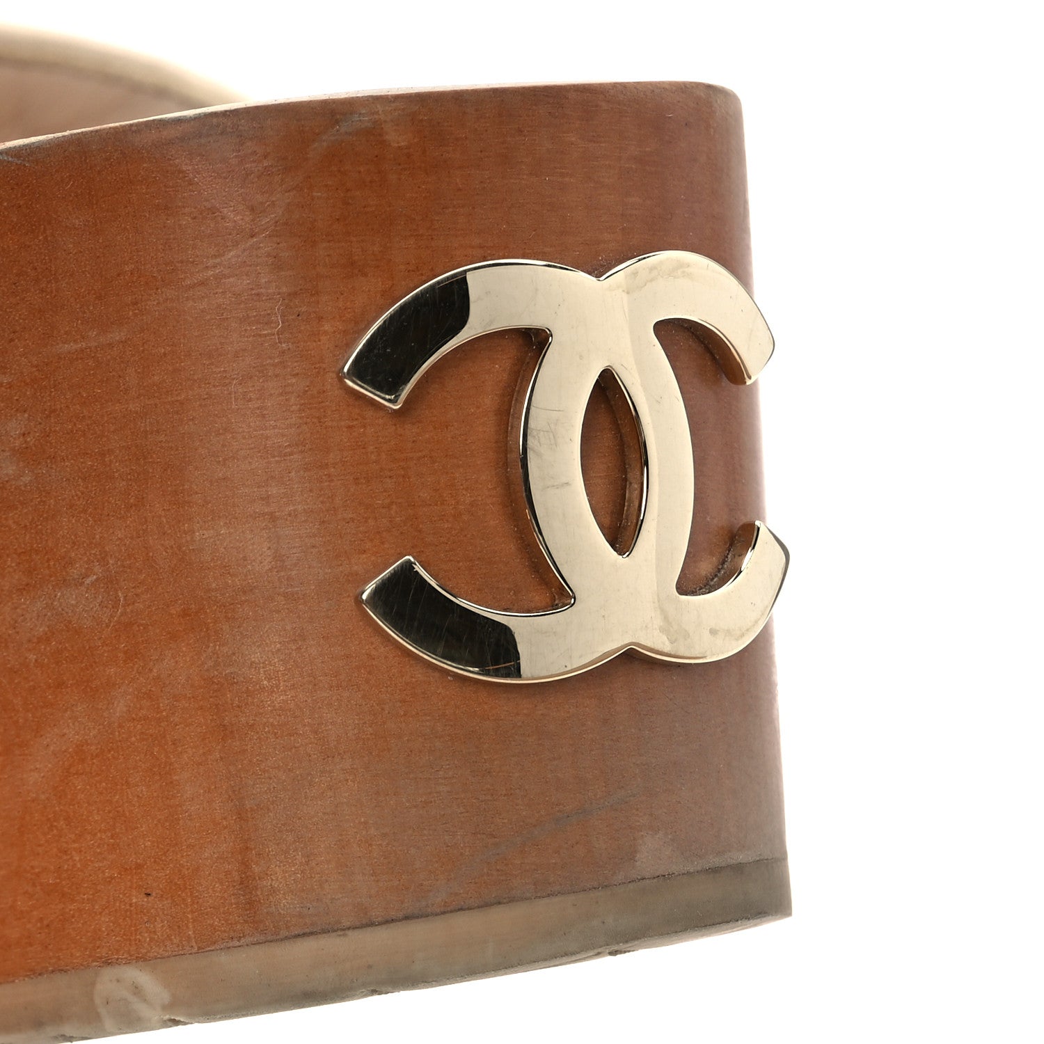 Chanel Lambskin Quilted CC Clogs 38 Beige 14 of 15