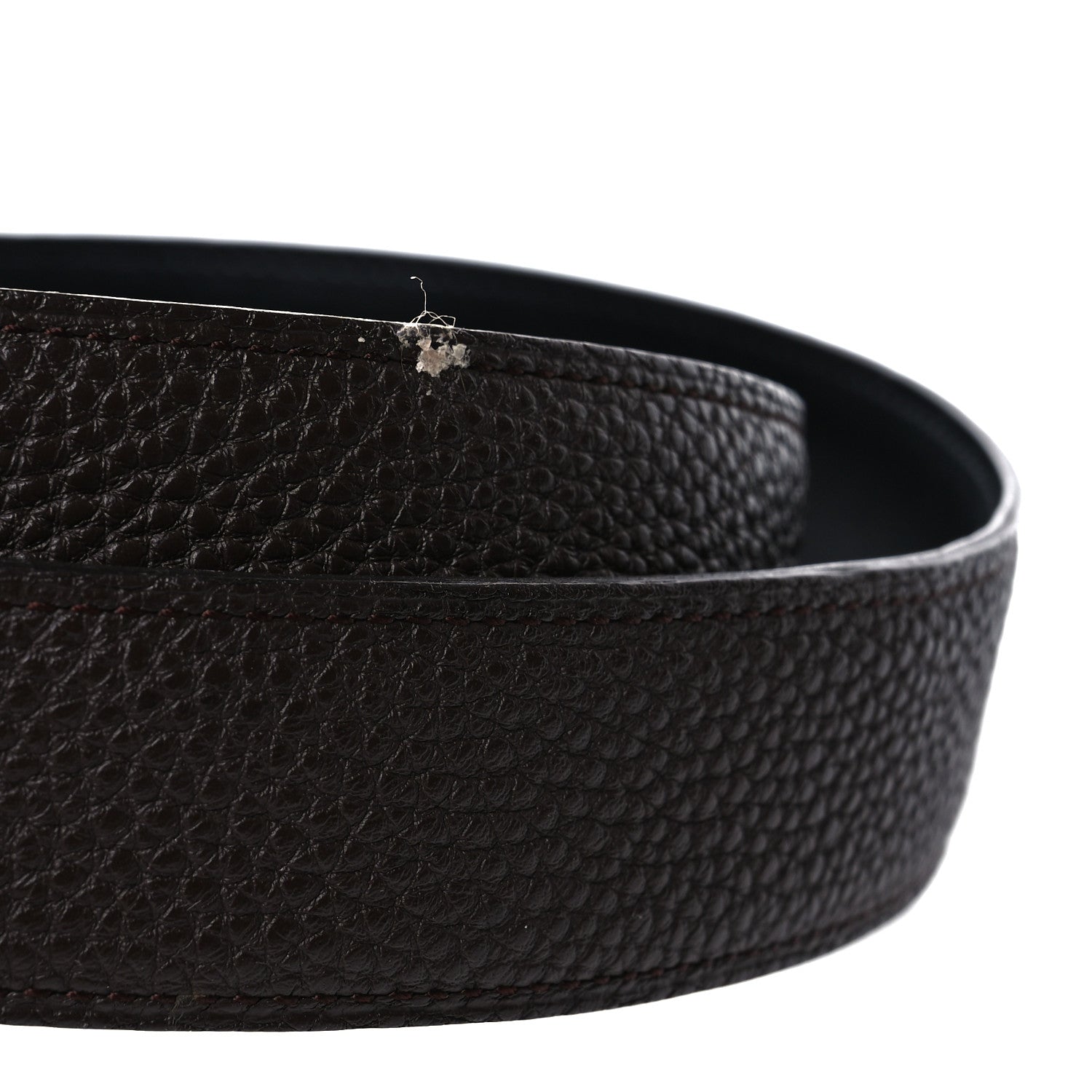 Hermes Box Togo 32mm Idem Belt 110 44 Black Chocolate 8 of 10