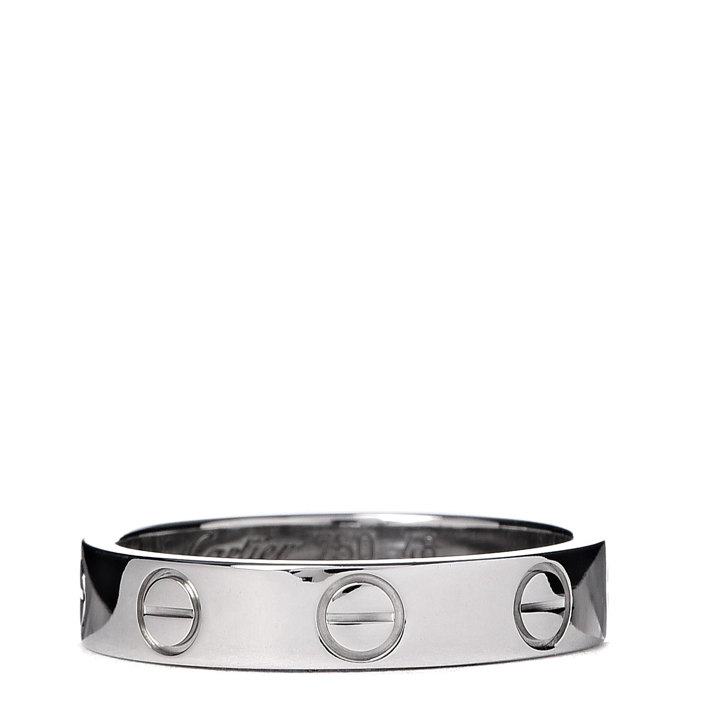 18K White Gold 3.5mm LOVE Wedding Band Ring 48 4.5