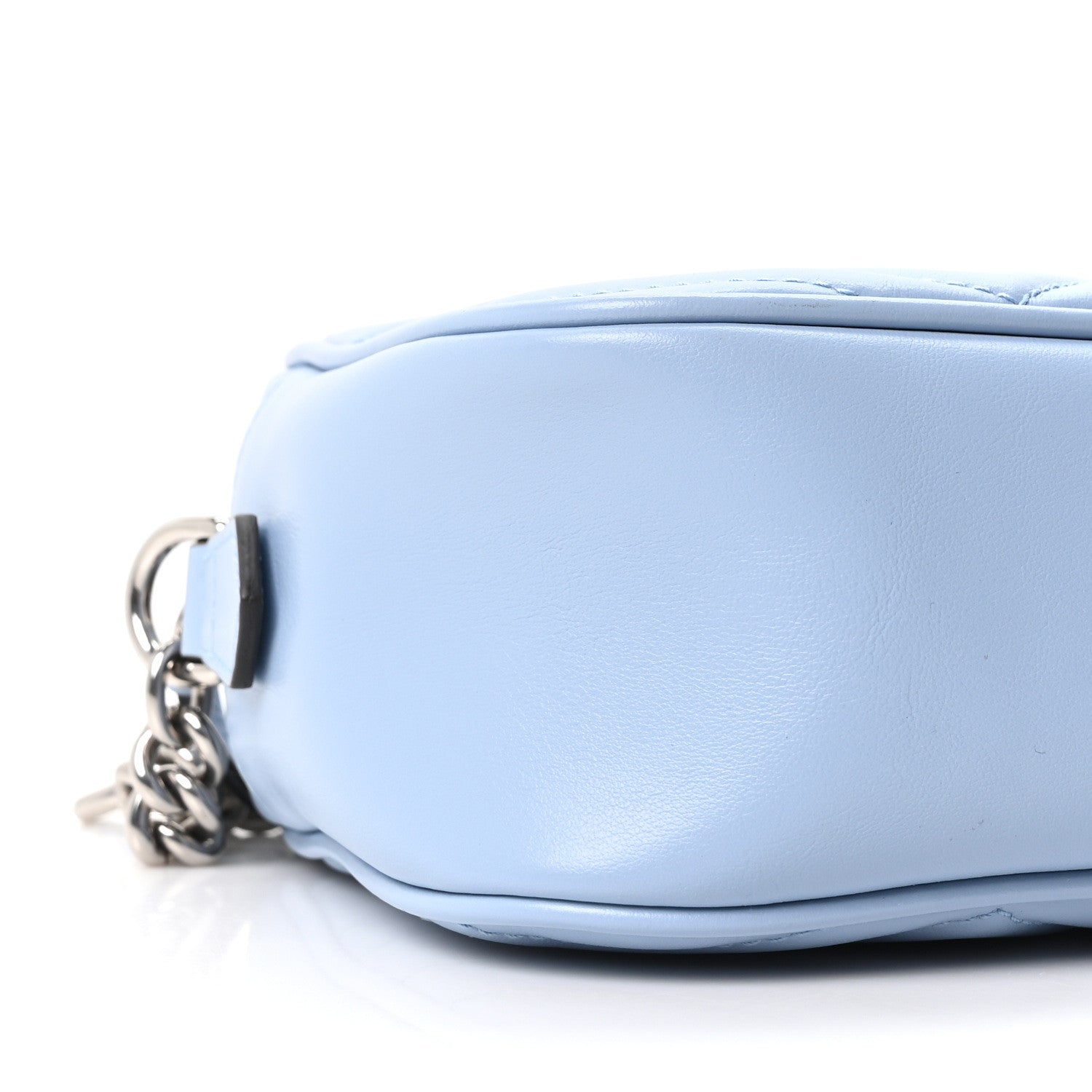 Gucci Calfskin Matelasse Small GG Marmont Chain Shoulder Bag Porcelain Light Blue 8 of 9