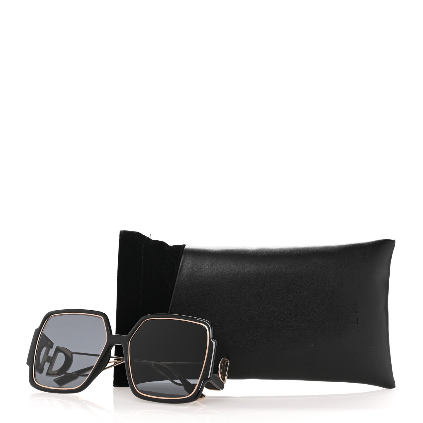 Acetate Square 30 Montaigne 2 Sunglasses Black Gold