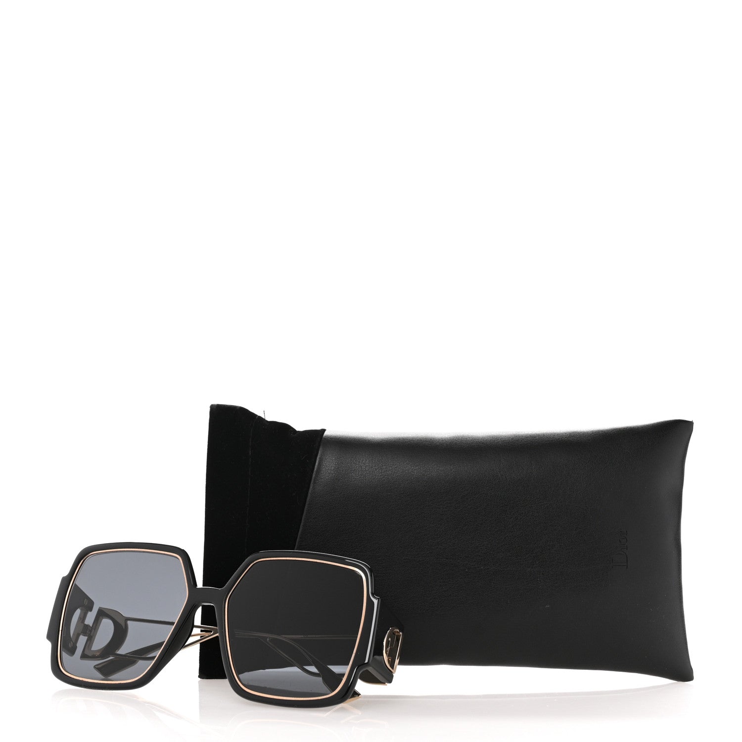 Christian Dior Acetate Square 30 Montaigne 2 Sunglasses Black Gold 9 of 9