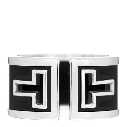 Tiffany Sterling Silver Black Ceramic T Cutout Ring 49 5 1 of 4