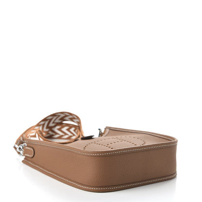 Hermes Taurillon Clemence Allegro Evelyne TPM Gold Cornaline White 4 of 10