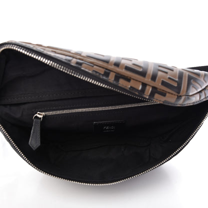 Fendi Vitello Century Bi-Color FF 1974 Embossed Belt Bag Maya Black 4 of 9