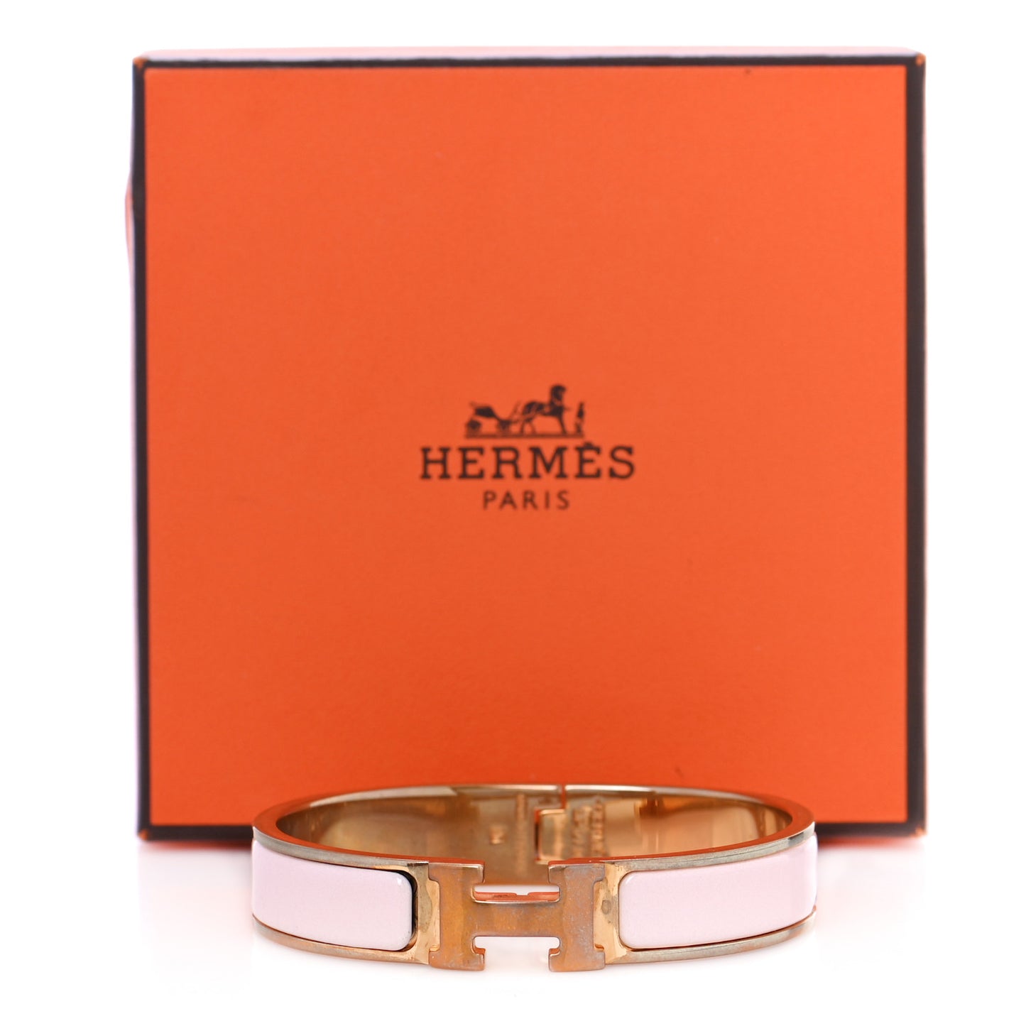 Enamel Narrow Clic Clac H Bracelet PM Rose Cassata