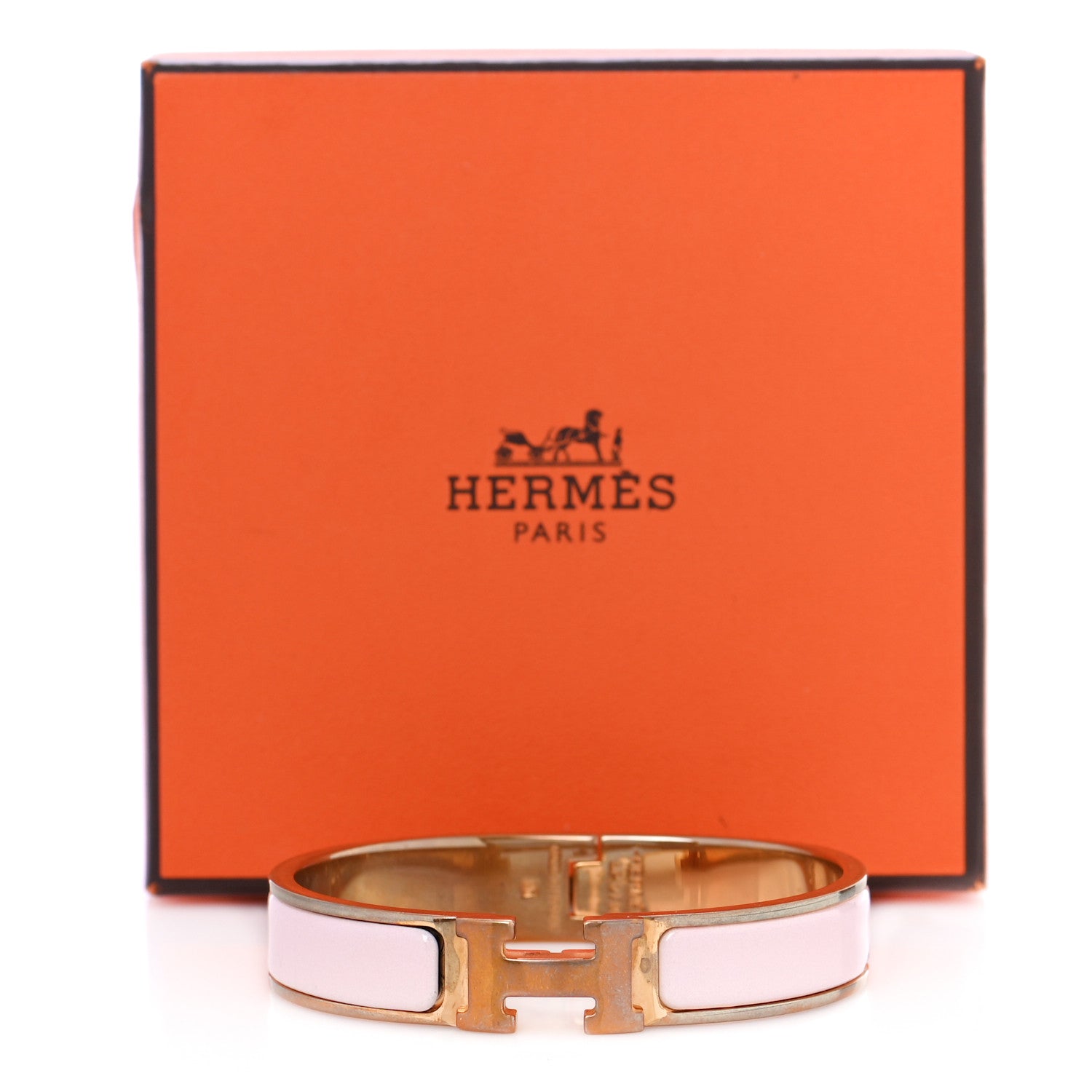 Hermes Enamel Narrow Clic Clac H Bracelet PM Rose Cassata 8 of 8